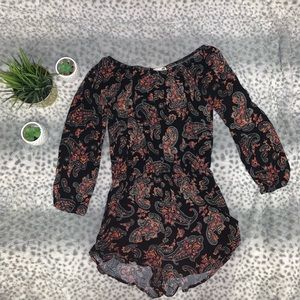 Black Paisley Romper